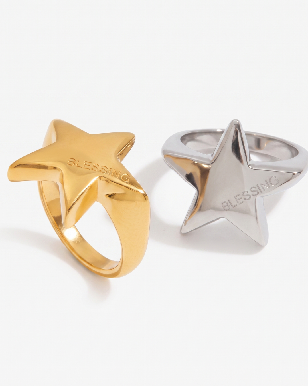Blessing - Chunky star ring - Stainless steel