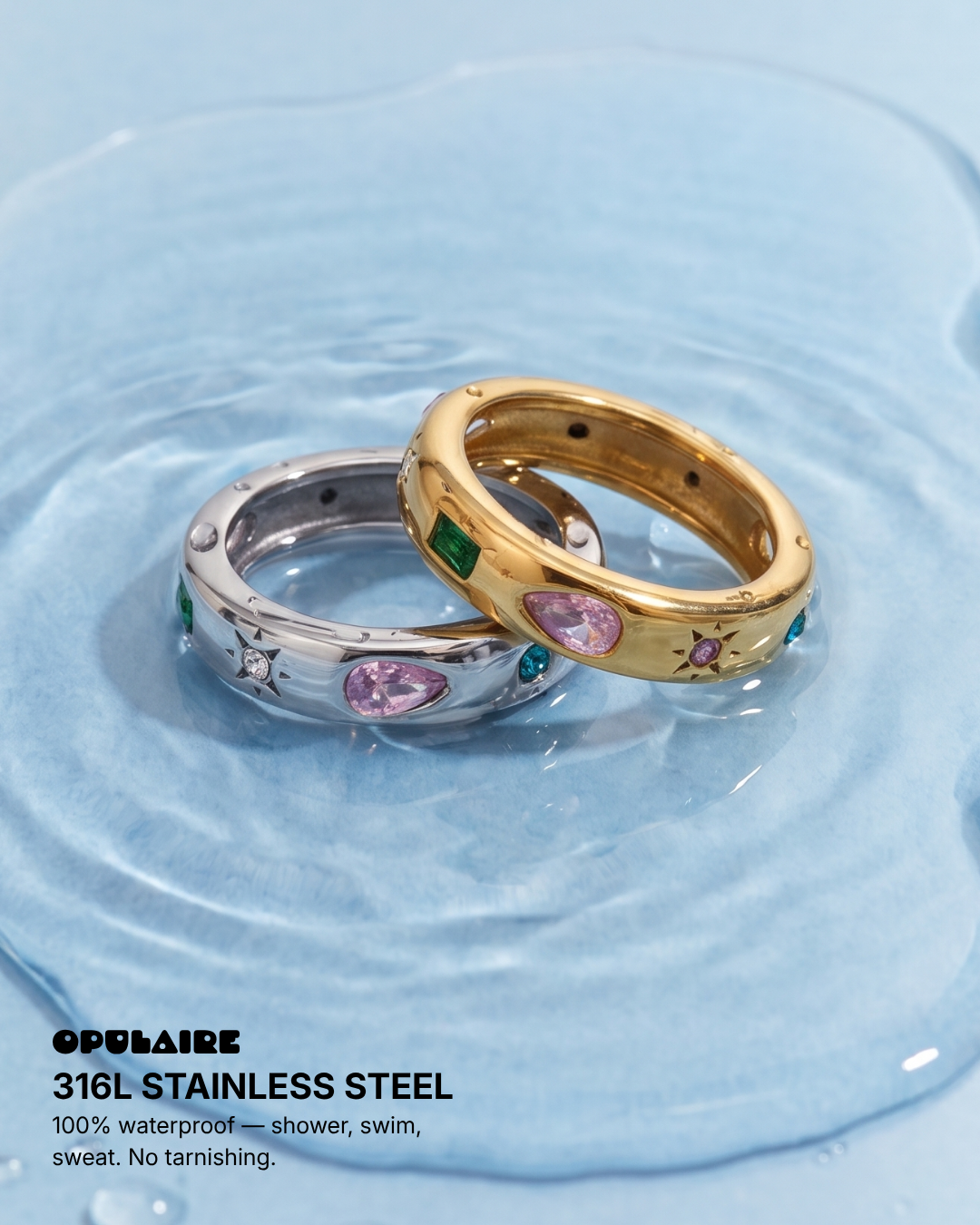 Nubia - Rainbow band ring - Stainless steel