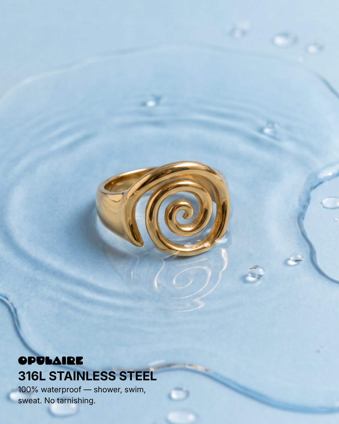 Liah - Twirl signet ring - Stainless steel