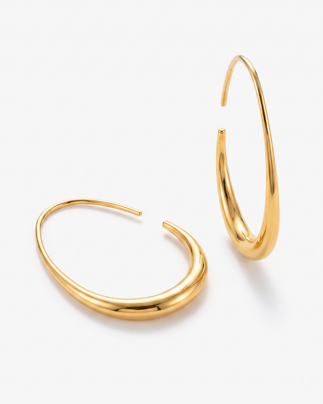 Kinea - Threader hoop earrings - Stainless steel