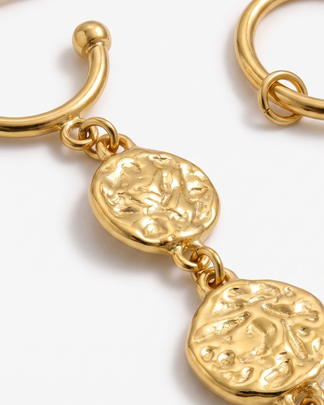 Tia - Coin drop earrings - Stainless steel
