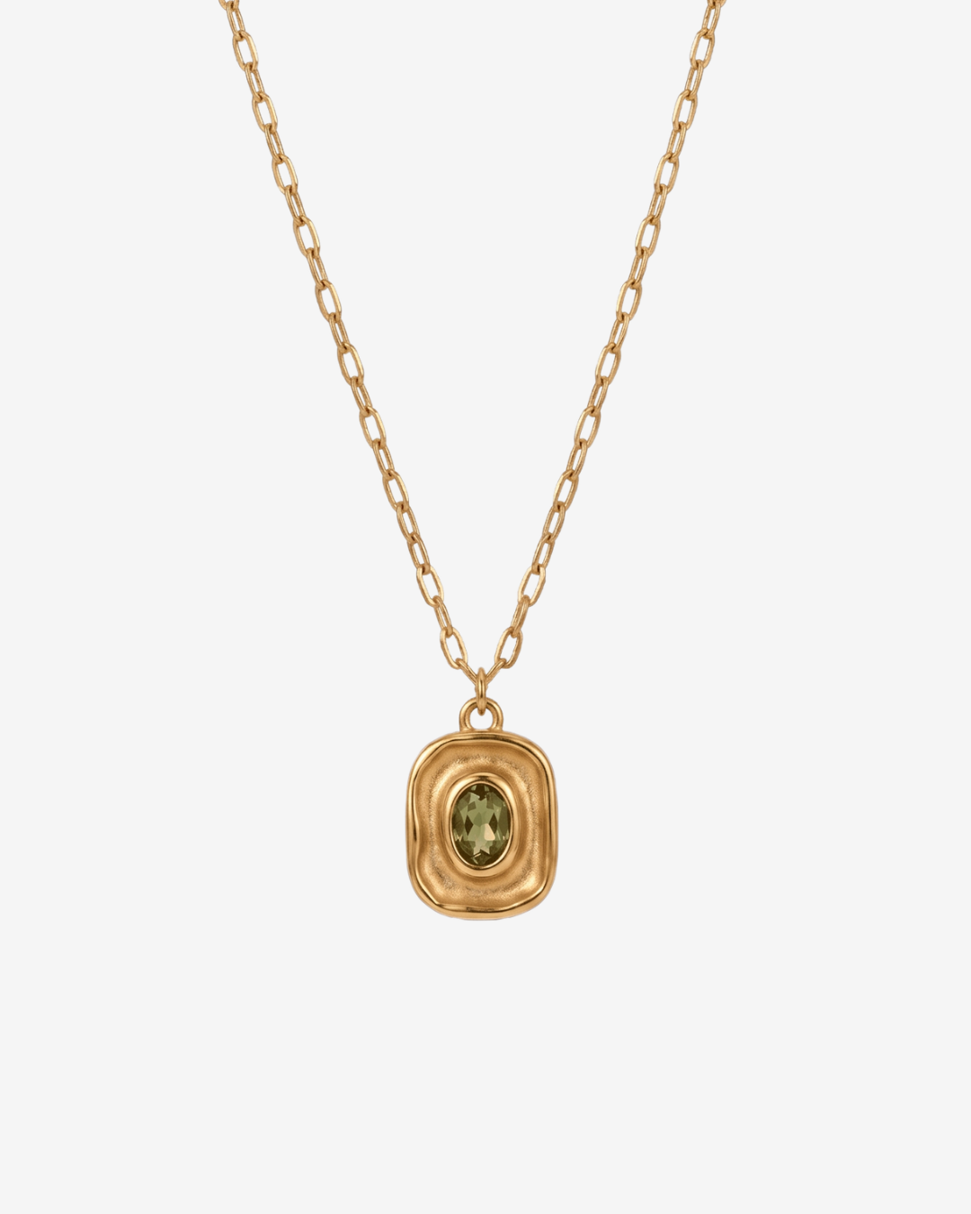 Lise - Green stone necklace - Stainless steel