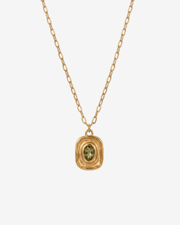 Lise - Green stone necklace - Stainless steel