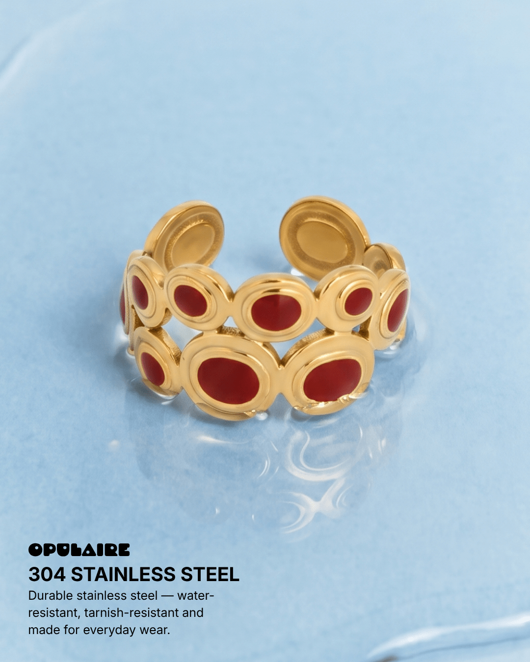 Alara ring - Opulaire - WATERPROOF jewelry - Adjustable -