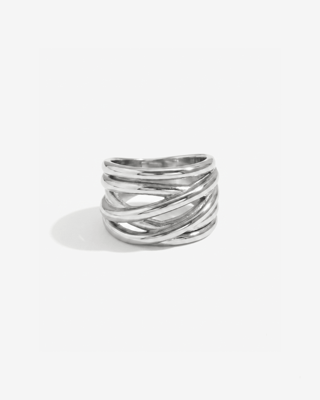 Amadora - Woven ring - Stainless steel - Opulaire - WATERPROOF jewelry - EU 52 -
