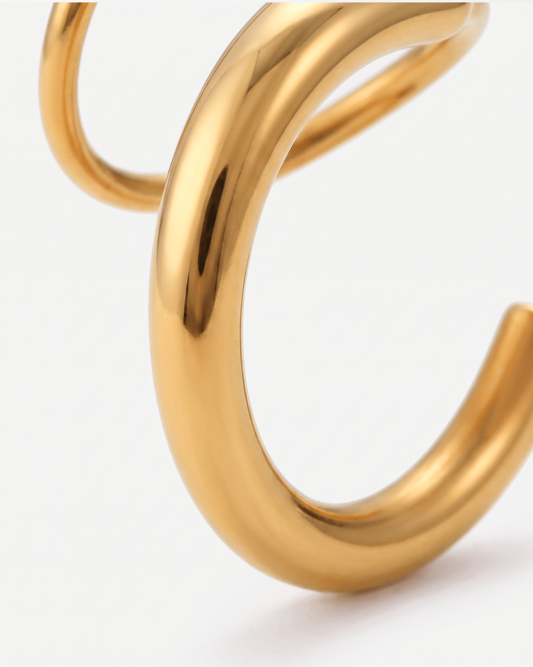 Apollo - Dainty double hoop earrings - Stainless steel - Opulaire - WATERPROOF jewelry - 