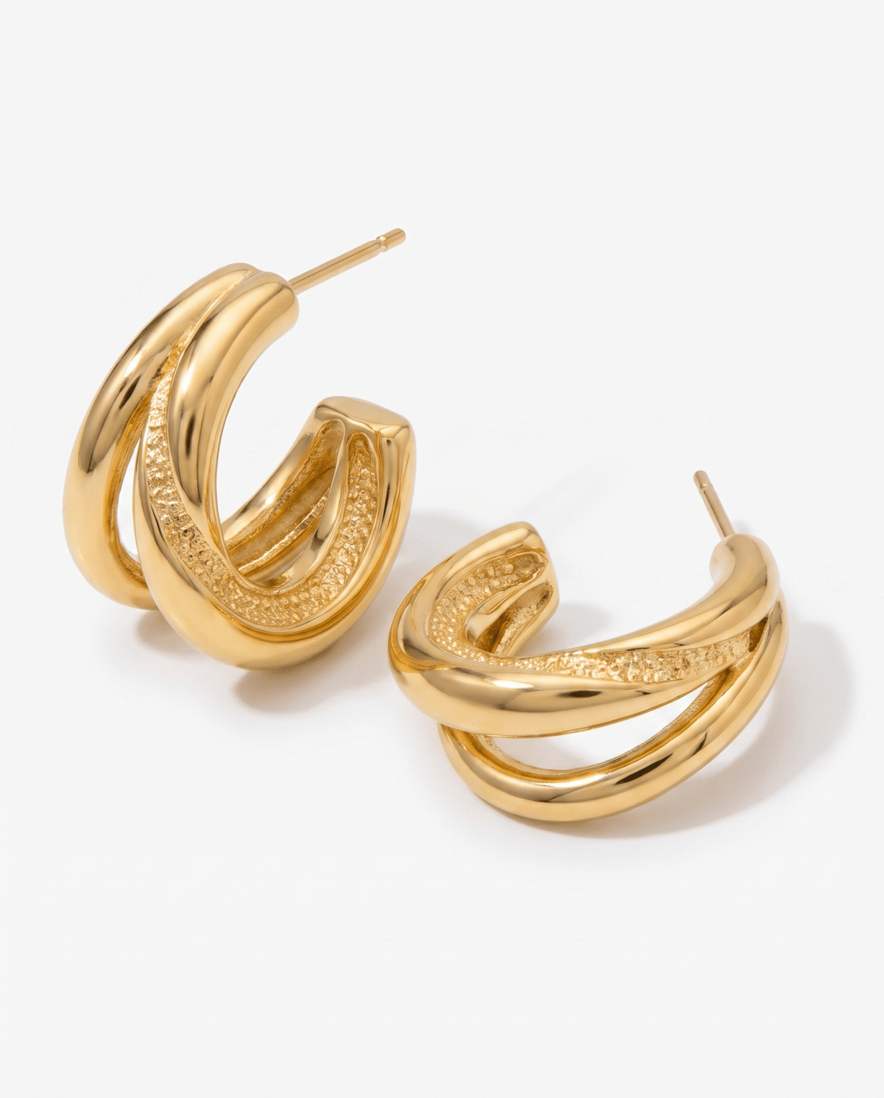 Arverne - Dainty C-hoop earrings - Stainless steel - Opulaire - WATERPROOF jewelry - 