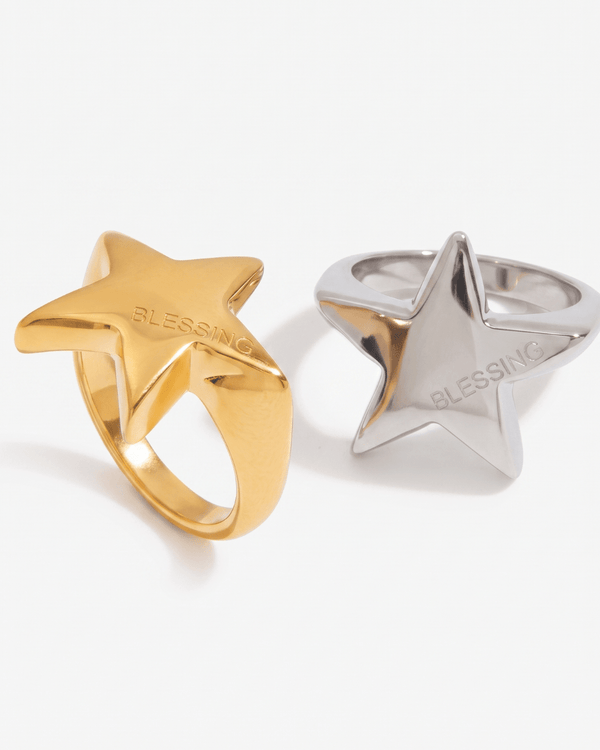 Blessing - Chunky star ring - Stainless steel - Opulaire - WATERPROOF jewelry - EU 52 -