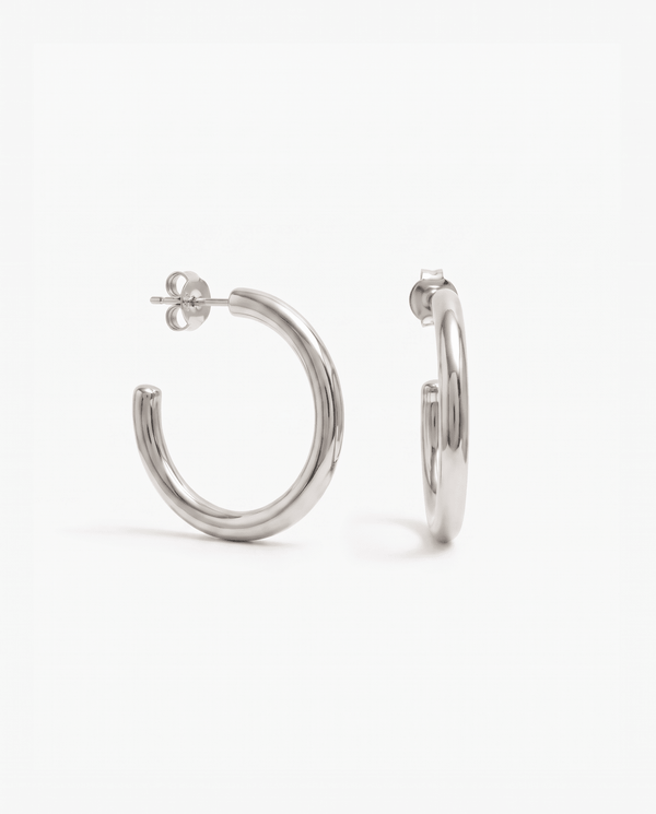 Britney - Open hoop earrings - Stainless steel - Opulaire - WATERPROOF jewelry - 