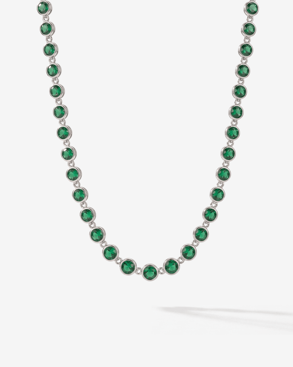 Daisy - Bezel tennis Necklace - Stainless steel - Opulaire - WATERPROOF jewelry - 