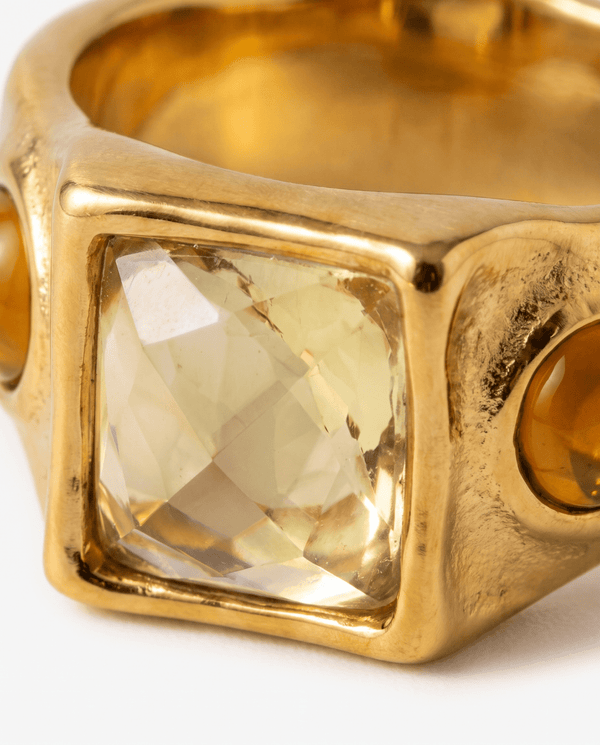Emma - Chunky stone ring - Stainless steel - Opulaire - WATERPROOF jewelry - EU 52 -
