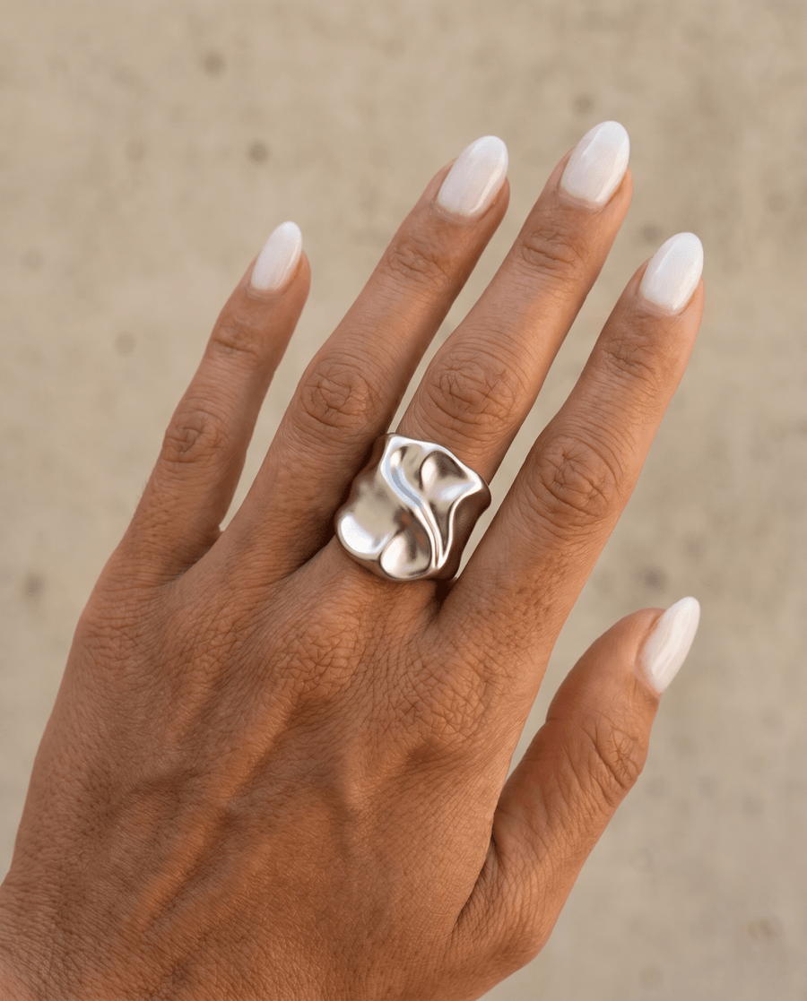 Foggia - Chunky wrinkled ring - Stainless steel