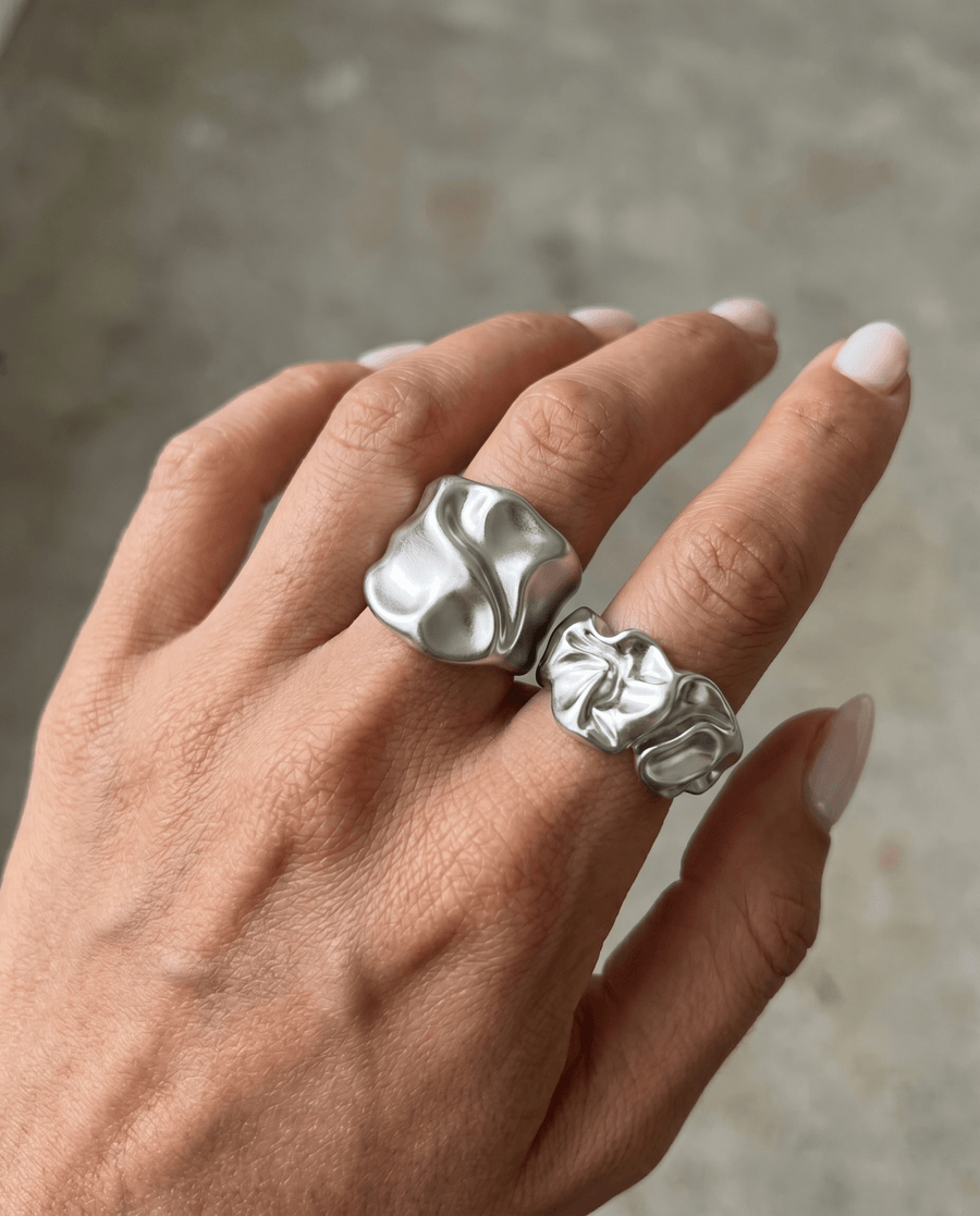 Foggia - Chunky wrinkled ring - Stainless steel