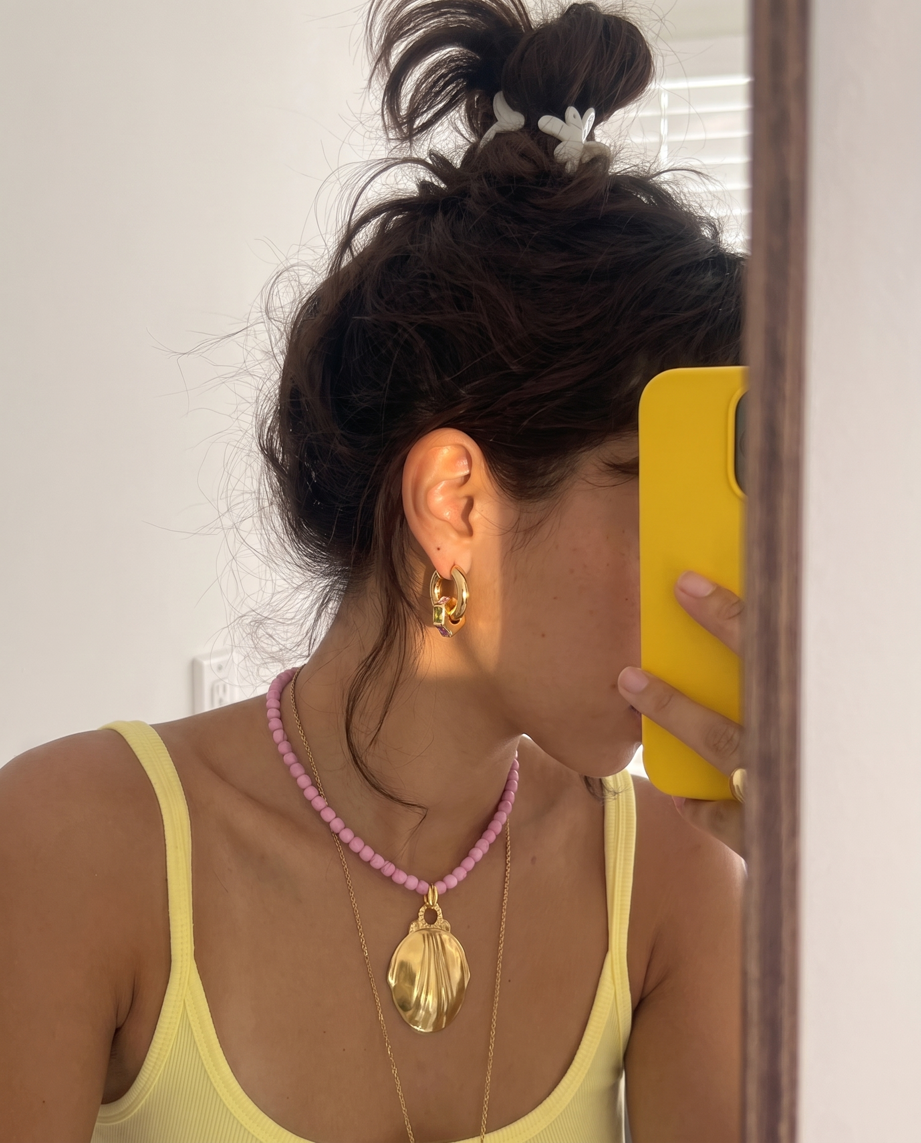 Ziva - Chunky huggie hoop earrings - Stainless steel