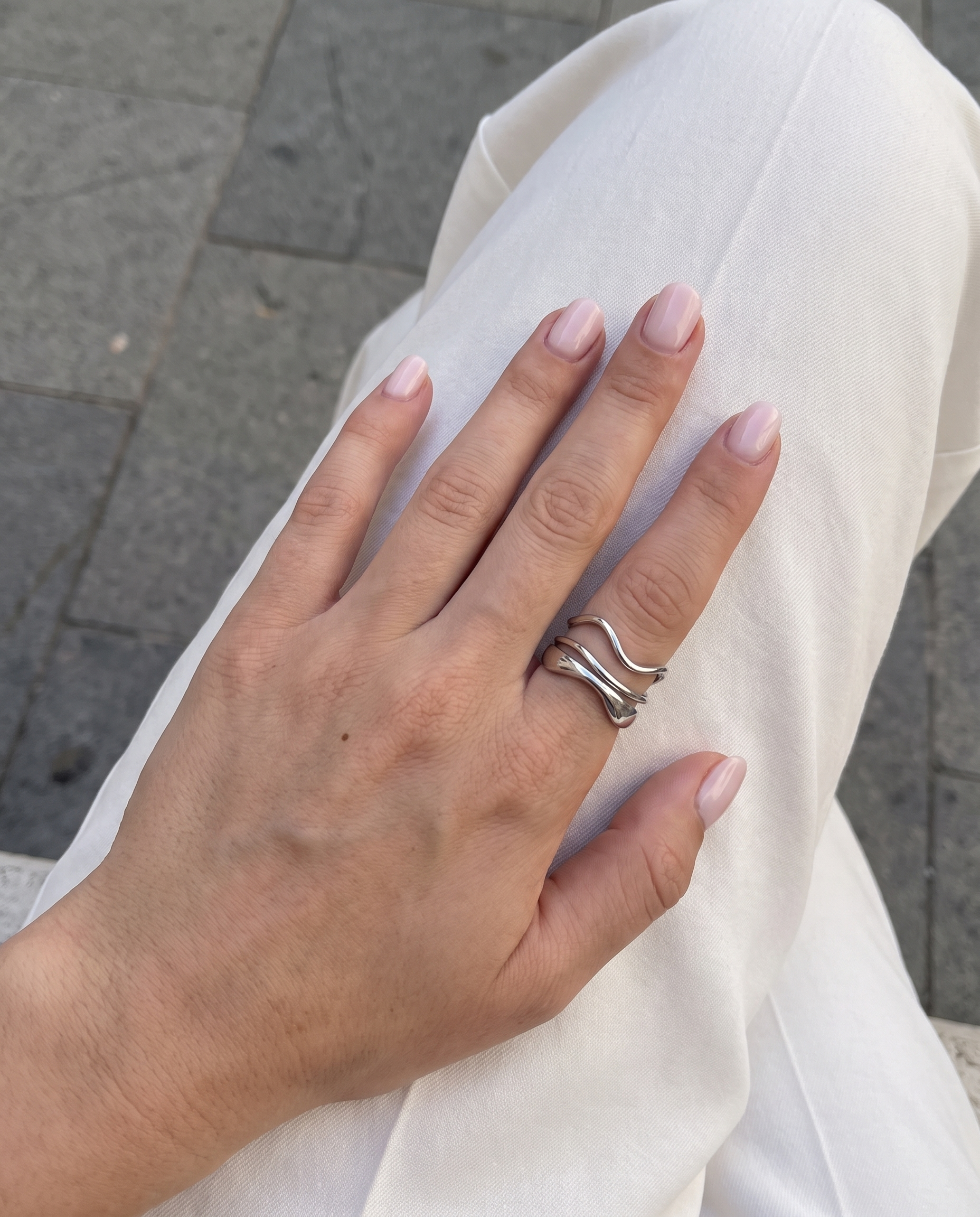 Voleno - Wavy multi-band ring - Stainless steel