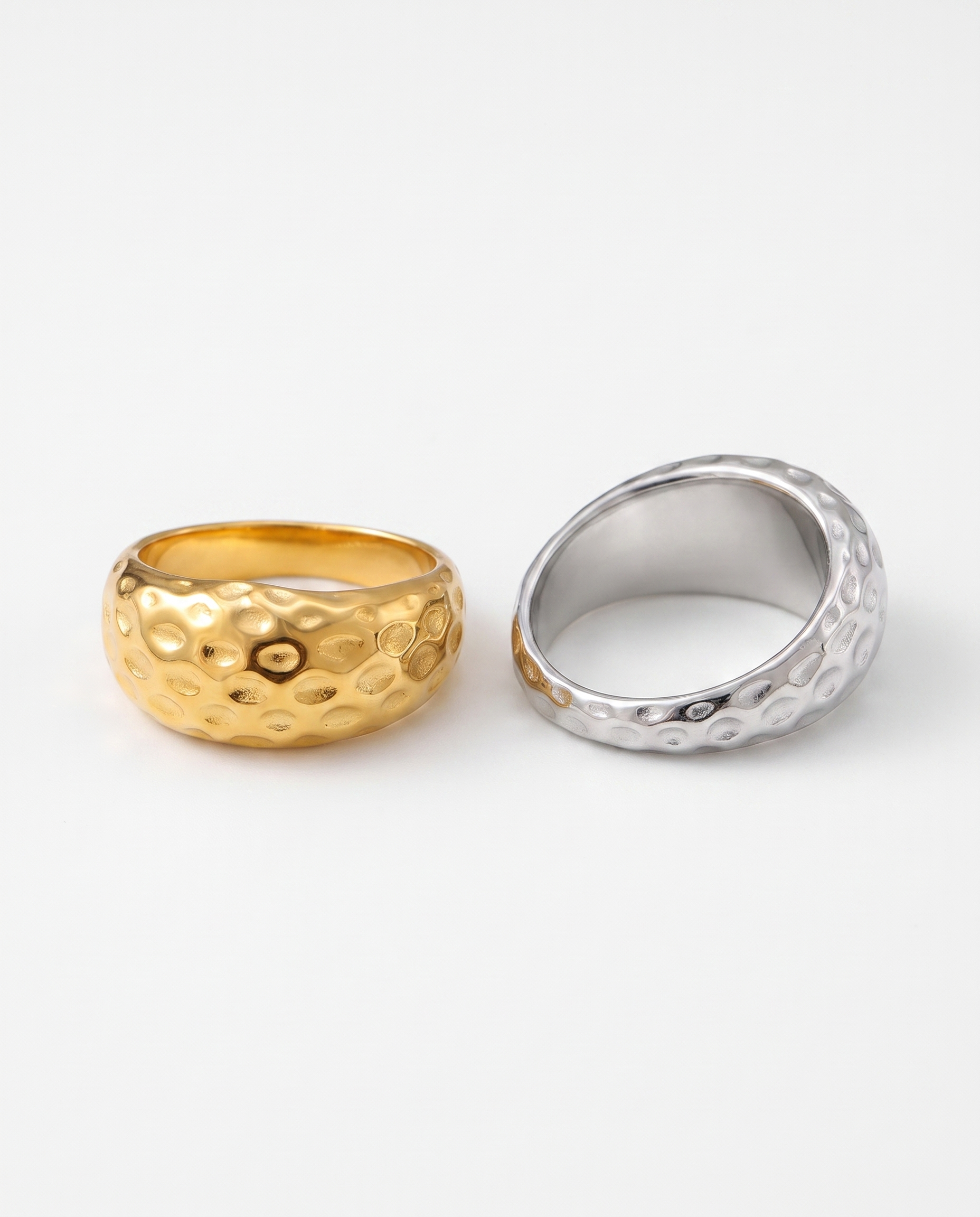 Saar - Hammered dome ring - Stainless steel