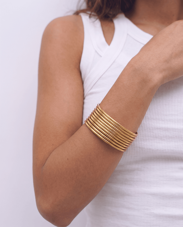 Hydi - Stackable bangle set bracelets - Stainless steel - Opulaire - WATERPROOF jewelry - 