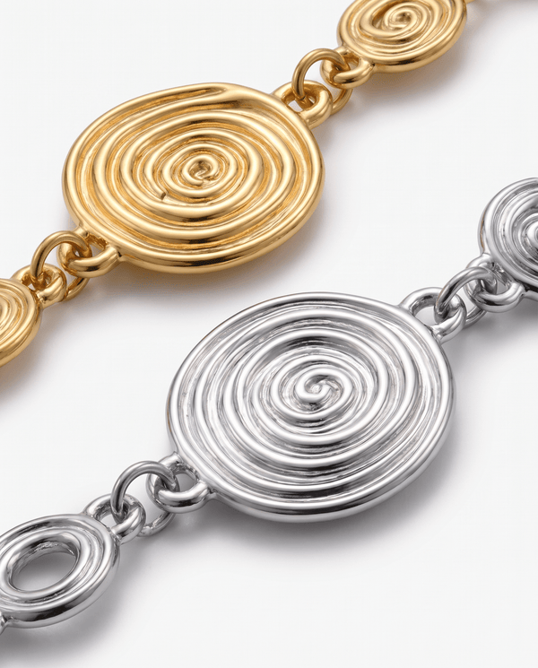 Linia - Spiral disk bracelet - Stainless steel - Opulaire - WATERPROOF jewelry - 