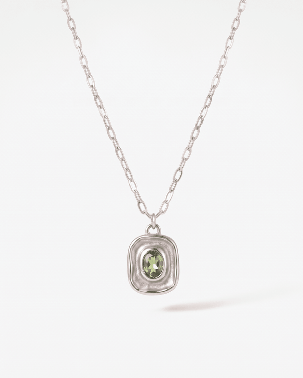 Lise - Green stone necklace - Stainless steel - Opulaire - WATERPROOF jewelry - 