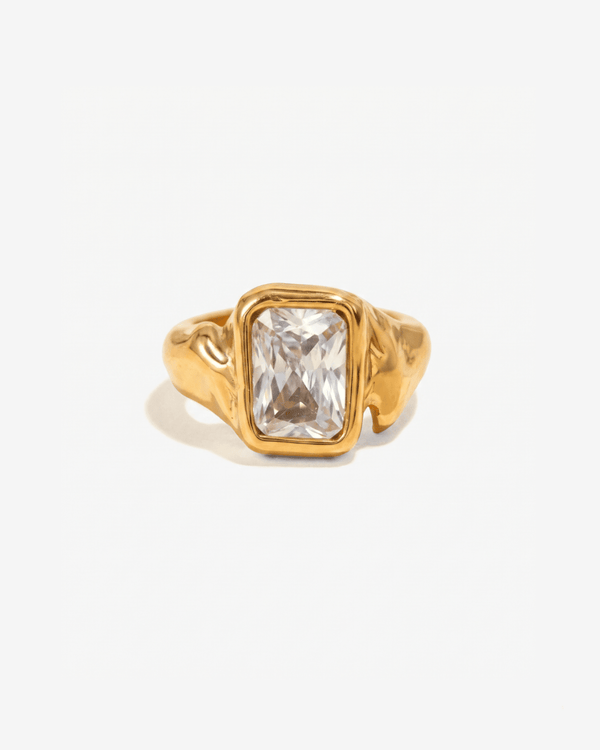 Nadia - Chunky stone ring - Stainless steel - Opulaire - WATERPROOF jewelry - EU 52 -