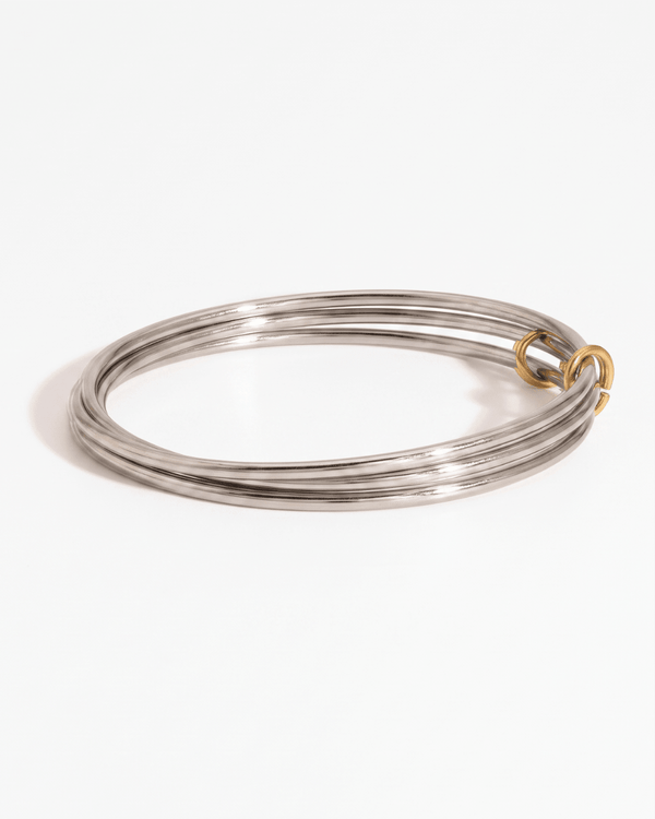 Nella - Stacked bangle bracelet - Stainless steel - Opulaire - WATERPROOF jewelry - 