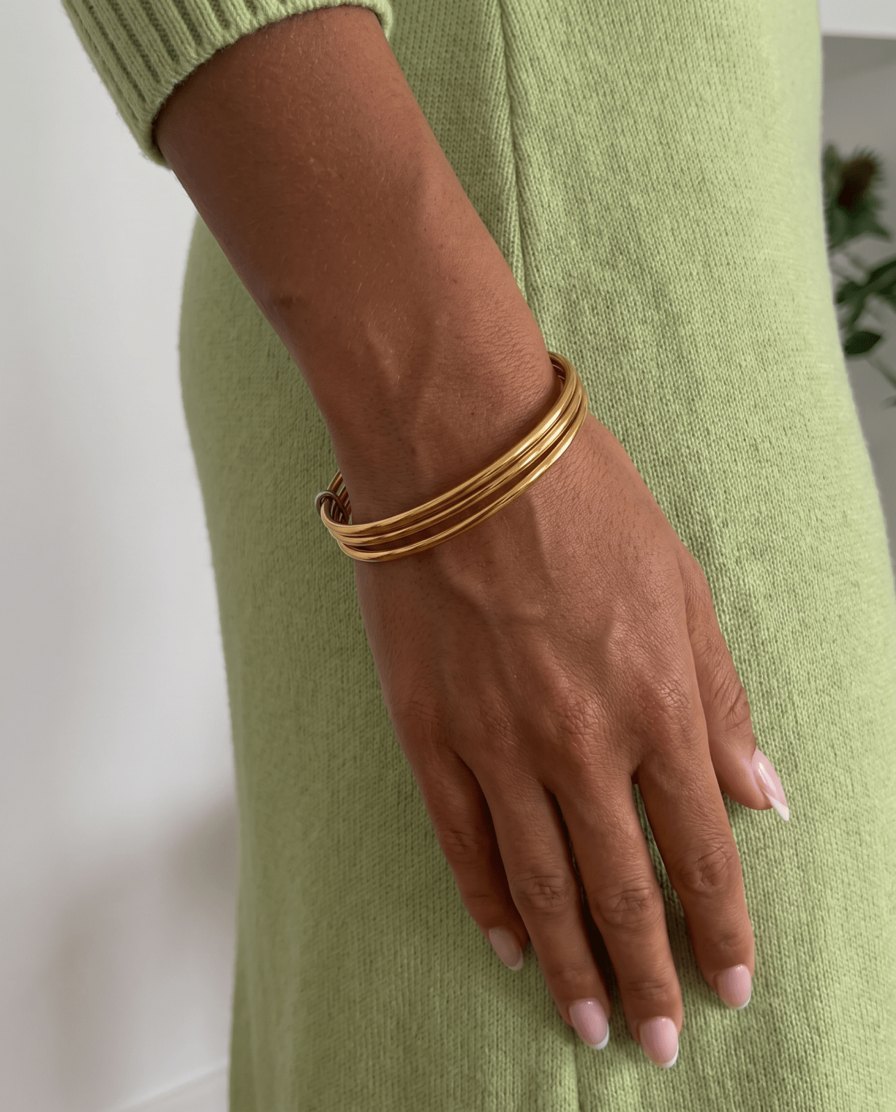 Nella - Stacked bangle bracelet - Stainless steel - Opulaire - WATERPROOF jewelry - 
