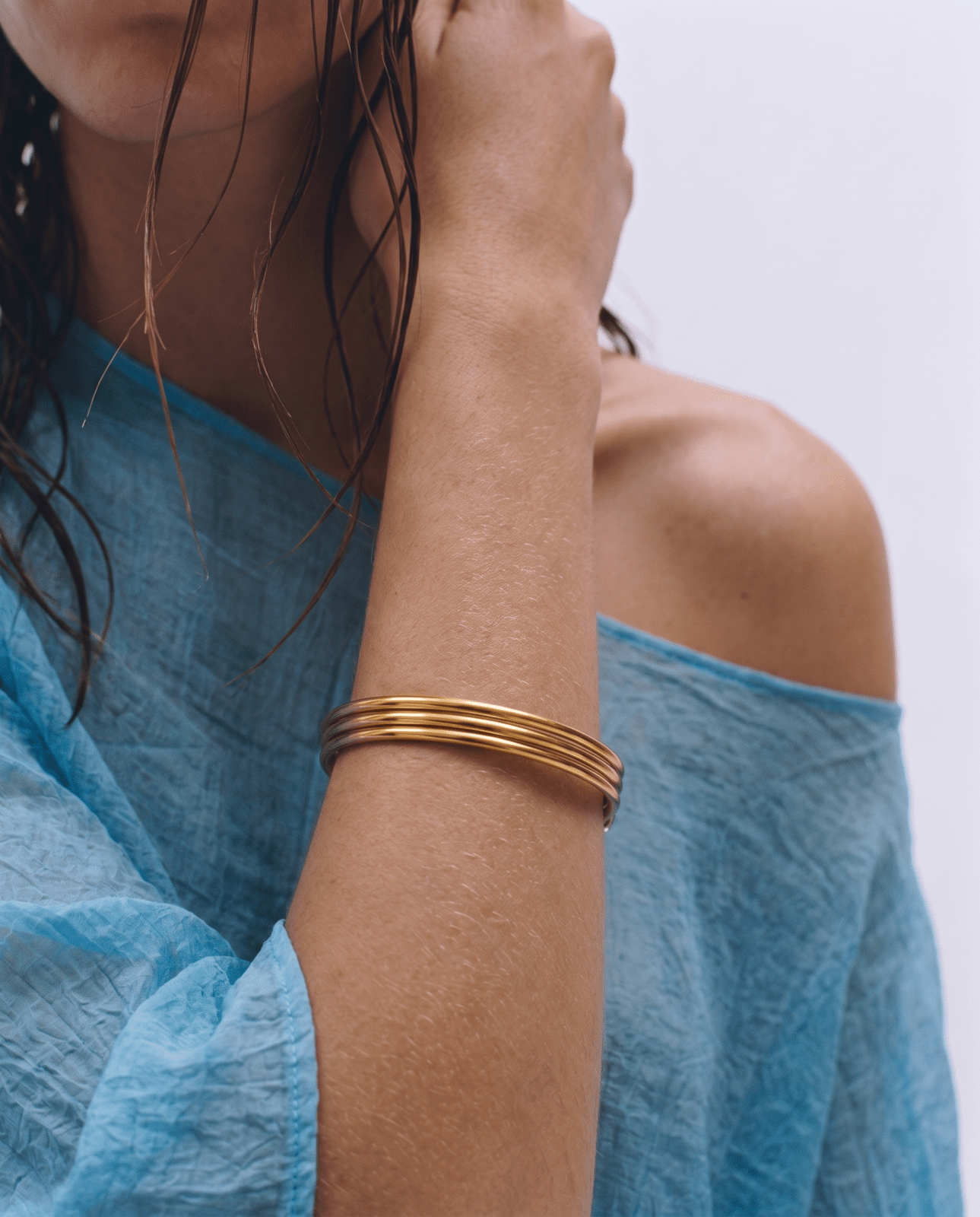 Nella - Stacked bangle bracelet - Stainless steel - Opulaire - WATERPROOF jewelry - 