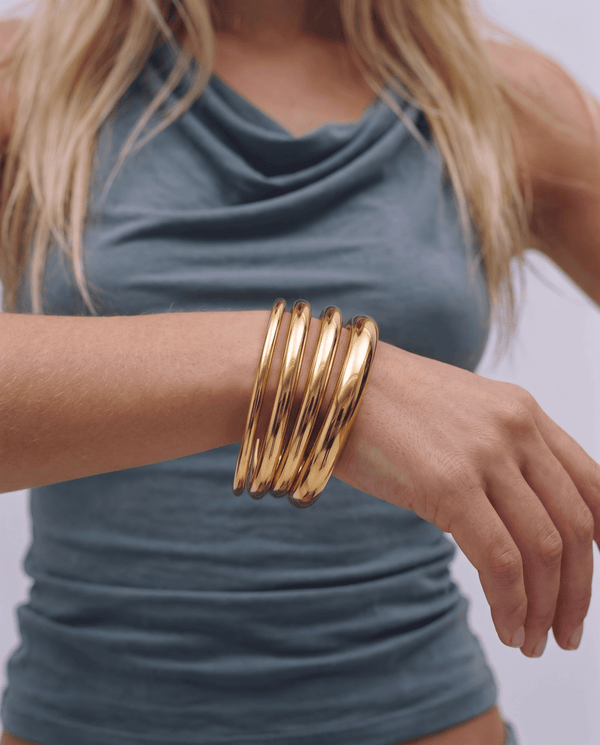 Nina - Tube bangle bracelet - Stainless steel - Opulaire - WATERPROOF jewelry - 