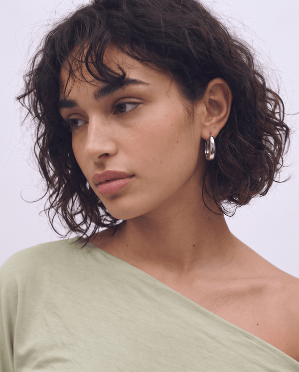 Zianne - Oval hoop earrings - Stainless steel - Opulaire - WATERPROOF jewelry - 