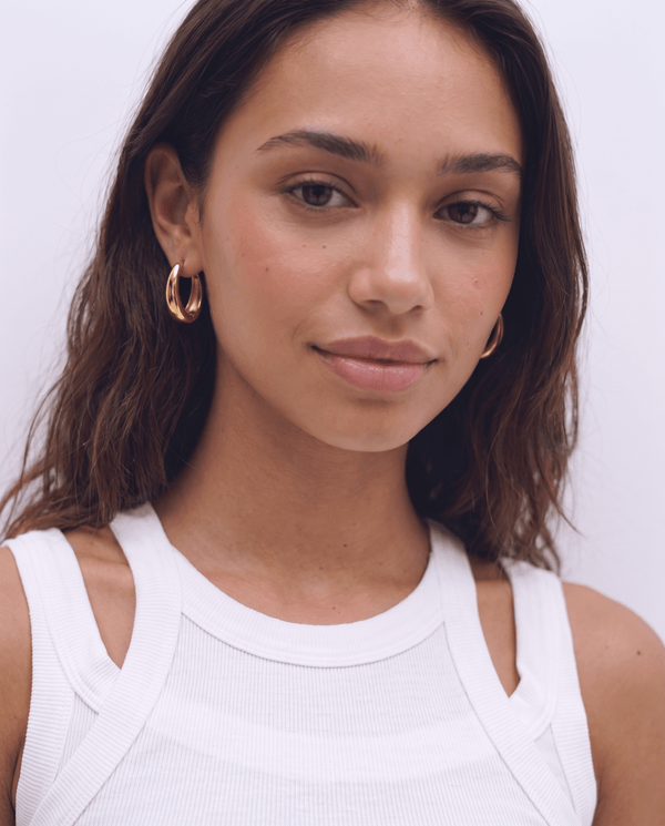 Zianne - Oval hoop earrings - Stainless steel - Opulaire - WATERPROOF jewelry - 